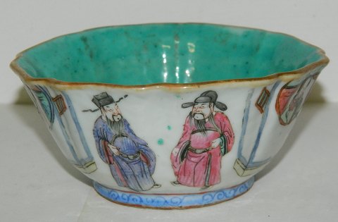 Skål i porcelæn fra Kina 19. århundrede