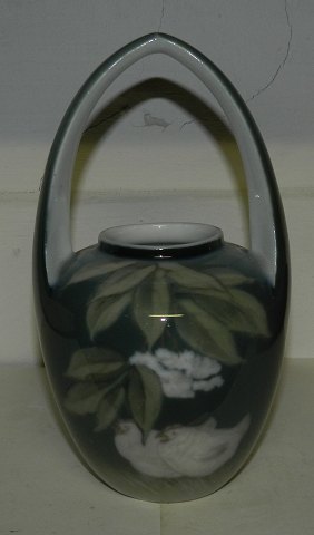 Royal Copenhagen jar with high handle and chickens