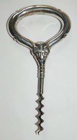 Danish corkscrew in silver plate