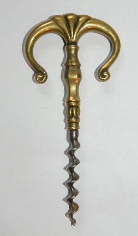 Scandinavian corkscrew with handles in bronze