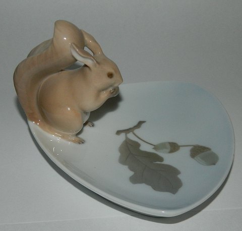 Royal Copenhagen Figure of squirrels on a tray