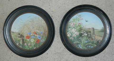 Pair of painted plates by P. Ipsen