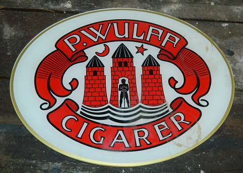 Reklameskilt i glas for cigarer