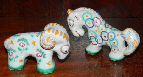 Vædder og hest i keramik fra L. Hjorth