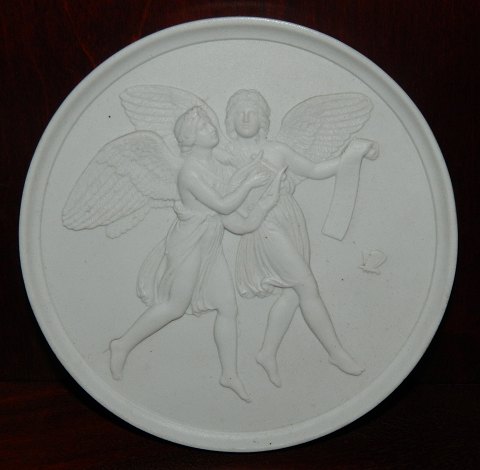 B&G plate in bisque with poetry and Harmony  by Bertel Thorvaldsen