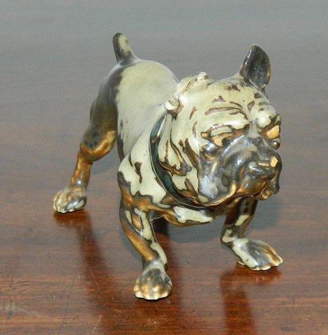B & G figure of bulldog in stoneware by Dahl Jensen