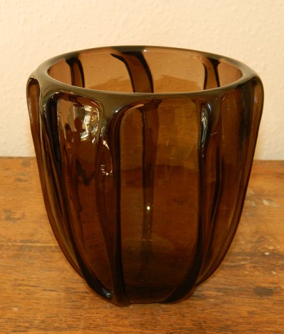 Jacob E. Bang vase of glass for Holmegaard