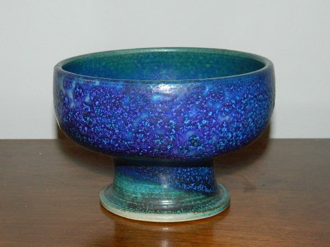 Blue Arabia stoneware candlestick or bowl by Annikki Hovisaari