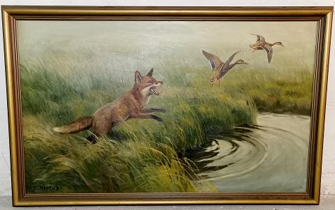 C. Høyrup painting with foxes and ducks