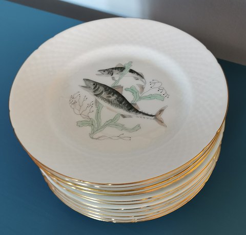 12 pcs. B&G porcelain fish plates