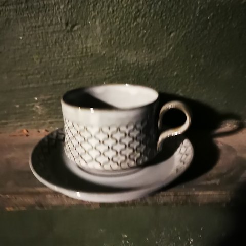 B&G grå Cordial kaffekop med underkop