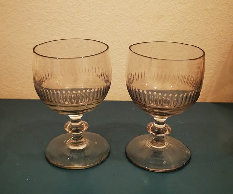 Two old wine glasses 19th century