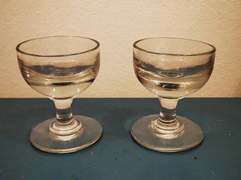 Pair of antique liqueur wine glasses 19th century