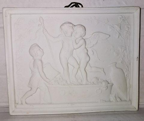 B. Thorvaldsen: Royal Copenhagen bisquit plate "Cupid and the young Bacchus 
stamping grapes"