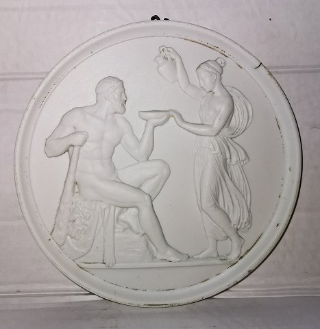 B. Thorvaldsen plate in bisquit from Bing & Grondahl: "Hercules receives the 
drink of immortality from Hebe"