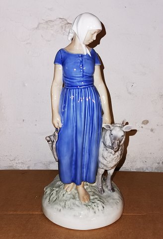 Bing & Grondahl figurine in porcelain of "Girl with sheep"