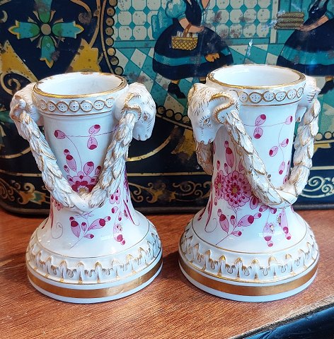 Pair of Meissen candleholders in porcelain