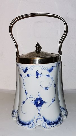 Musselmalet kiksespand i porcelæn ca. 1900