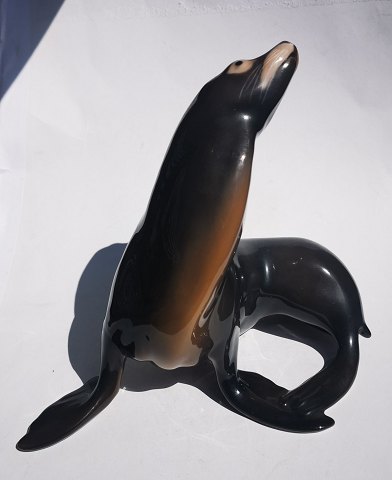 B&G figure in porcelain of sea lion
