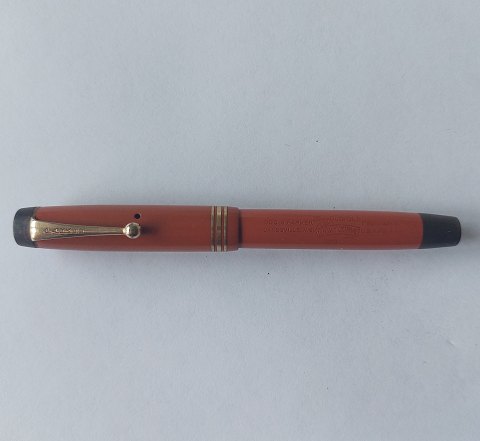 Coral red Lady Parker Lucky Curve Duofold fountain pen
