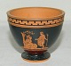 P. Ipsen vase i terracotta med bemalet dekoration i græsk stil