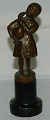 Figure in bronze of girl with goose by Svend Lindhardt