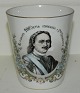 Russian cup in porcelain from 1903 with a portrait of  Peter the Great