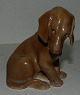 B&G of sitting puppy/ dachshund in porcelain