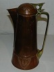 Art Nouveau wine pitcher with lid in copper from Eduard Hueck