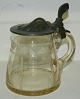 Art Nouveau: Bengit-Zinn lid in pewter on glass with handle