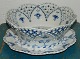 Royal Copenhagen Blue full lace fruit bowl in porcelain with matching dish