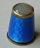 Norwegian thimble in Sterling silver with enamel