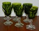 Seks grønne "Lalaing" vinglas fra Holmegaard