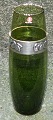 Grøn Iittala vase i glas med krave af sølv