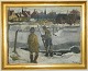 There shoveled snow" Painting on Canvas
