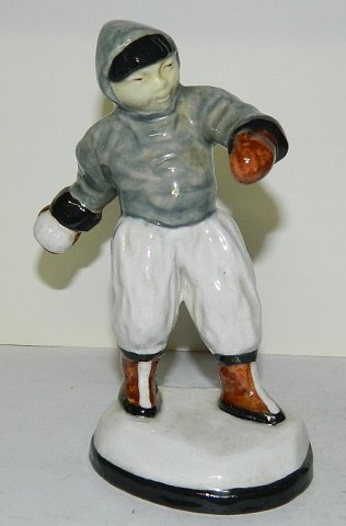 H. E. Hartving: Figur i keramik af grønlandsk dreng