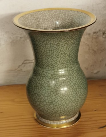 Grøn Royal Copenhagen krakkele vase