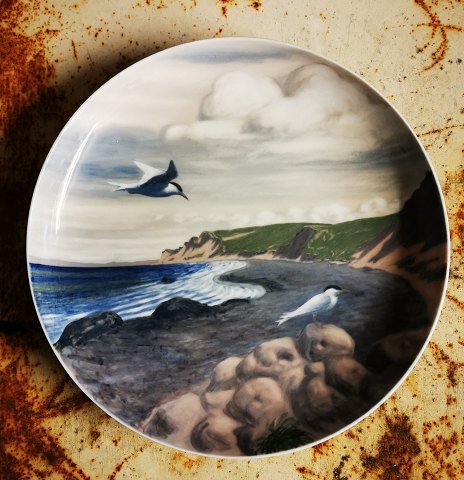 Stor B&G platte: "Fugle ved kysten" af Harald Moltke