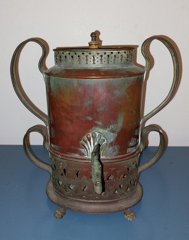 Samovar i kobber med varmer 19. århundrede