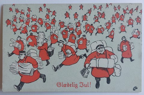 Postkort - Glædelig Jul. Bude fragter post